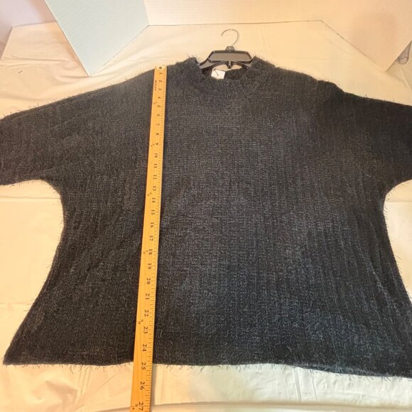 Lane Bryant Size 26/28 Oversized Chunky Knit Sweater Black Textured Lagenlook - Picture 6 of 10